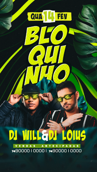 FLYER EVENTO CARNAVAL BLOQUINHO  STORIES PSD EDITÁVEL