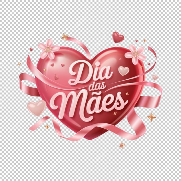 SELO 3D DIAS DAS MÃES PNG SEM FUNDO