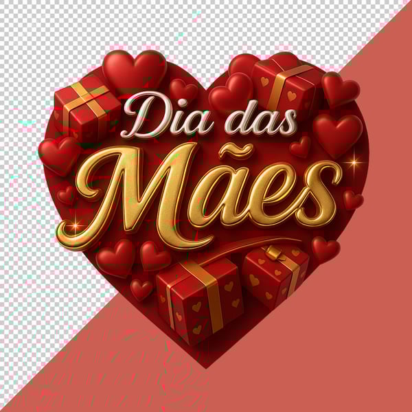 SELOS 3D DIA DAS MÃES PNG SEM FUNDO