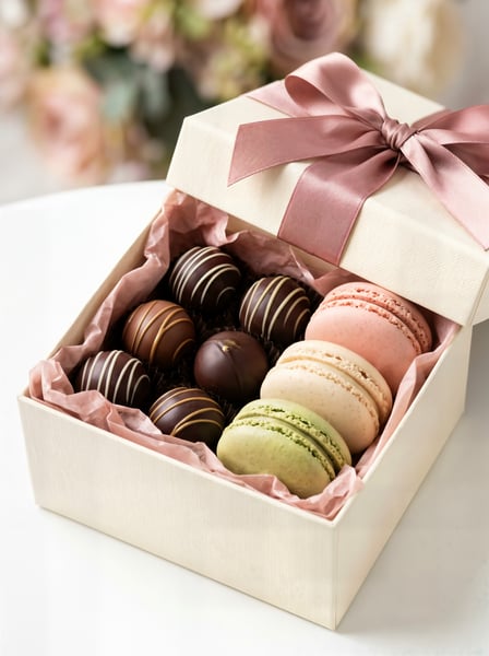 CAIXA DE PRESENTE ABERTA COM DOCES DENTRO 4