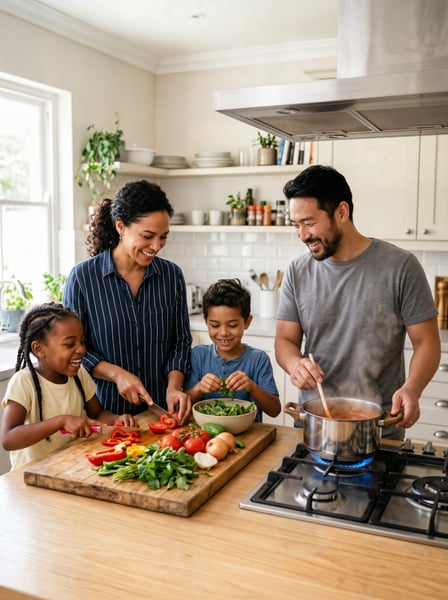 FAMILIA COZINHANDO JUNTOS NA COZINHA 4