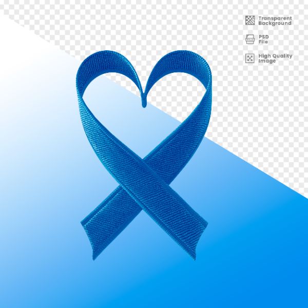 ELEMENTO 3D PARA COMPOSIÇÃO FITA AZUL LUTA CONTRA O CÂNCER