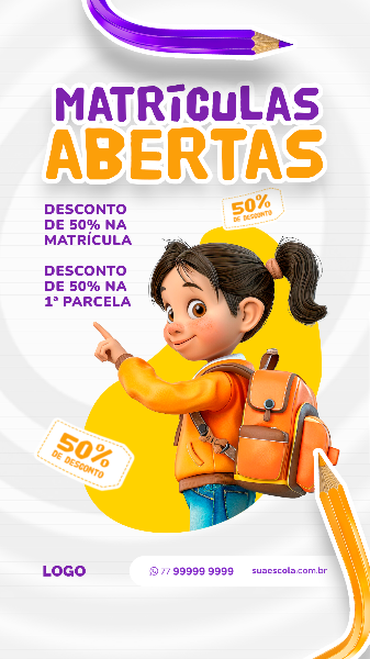 VOLTA AS AULAS: MATRÍCULAS ABERTAS 15