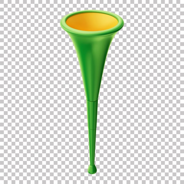 ELEMENTO 3D CORNETA VUVUZELA TORCIDA COM FUNDO ISOLADO