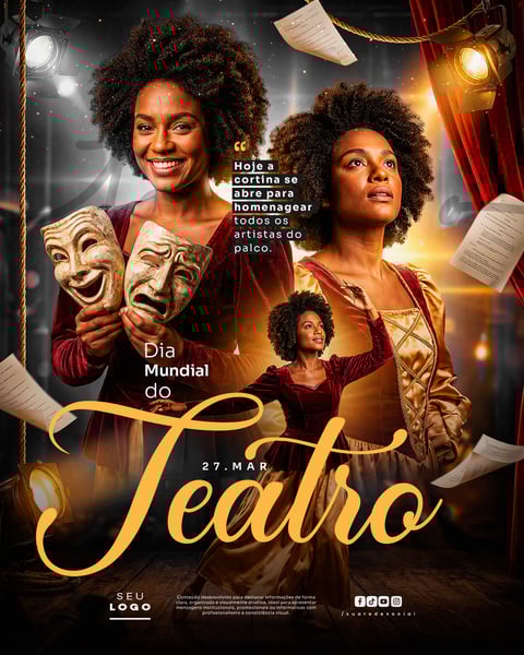DIA MUNDIAL DO TEATRO 27 DE MARÇO SOCIAL MEDIA PSD EDITÁVEL 4