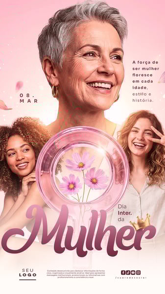 DIA INTERNACIONAL DA MULHER 08 DE MARÇO STORY SOCIAL MEDIA PSD EDITÁVEL 10