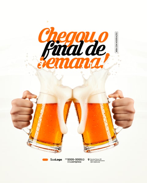 Sextou Final de Semana Happy hour Social Media PSD Editável 4
