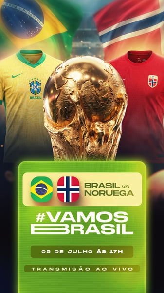 FLYER BRASIL RUMO AO HEXA STORIES 5 PSD EDITÁVEL