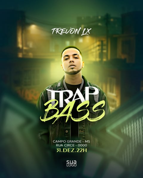 FLYER TRAP BASS PARA MÍDIAS SOCIAIS FEED - PSD EDITÁVEL