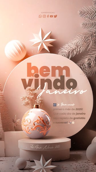 FEY SOCIAL MEDIA FELIZ ANO NOVO STORY BEM-VINDO, JANEIRIO, PRIMEIRO MÊS DE 2025! QUE CADA DIA DE JANEIRO SEJA REPLETO DE GRATID]AO E SUCESSO