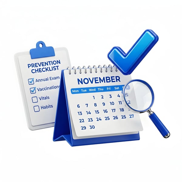 PREVENTION CHECKLIST NOVEMBRO CALENDÁRIO CHECKMARK SET