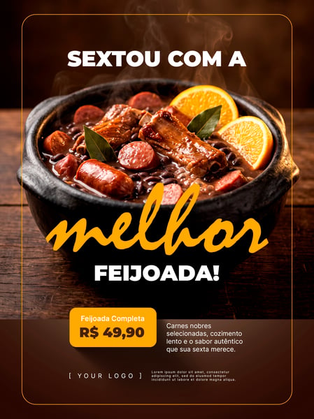FEIJOADA COMPLETA SEXTOU PROMO SOCIAL MEDIA FLYER PSD EDITÁVEL