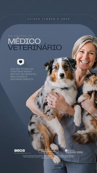 DIA DO MÉDICO VETERINÁRIO HOMENAGEM ESPECIAL SOCIAL MEDIA PSD EDITÁVEL 2 STORY