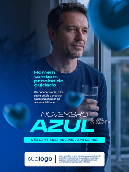 NOVEMBRO AZUL MÊS DE COMBATE AO CÂNCER DE PRÓSTATA SOCIAL MEDIA PSD EDITÁVEL 7
