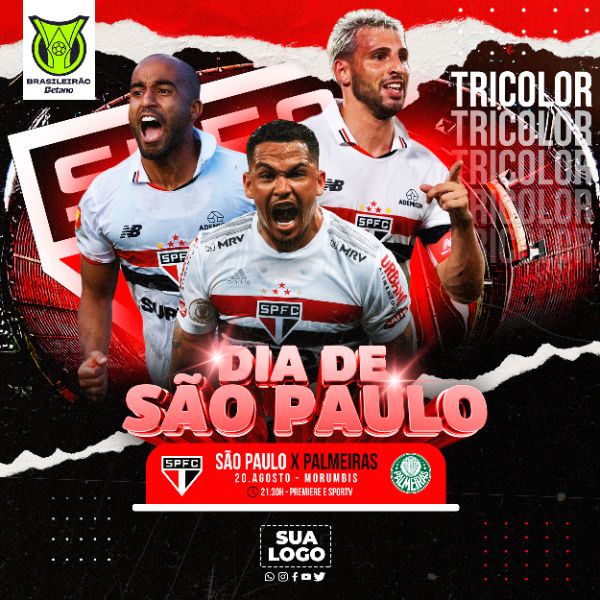 FLYER ESPORTIVO BRASILEIRÃO DIA DE SÃO PAULO FC