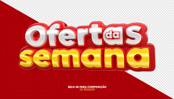 SELO 3D SUPERMERCADO OFERTAS DA SEMANA PNG