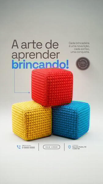 A ARTE DE APRENDER BRINCANDO DIA NACIONAL DA EDUCAÇÃO INFANTIL SOCIAL MEDIA PSD EDITÁVEL