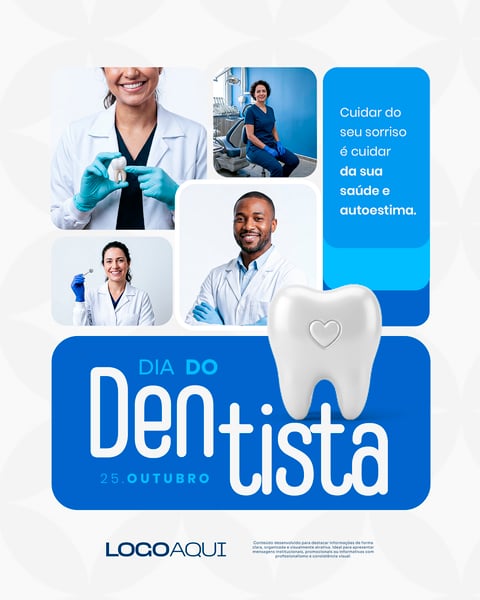 DIA DO DENTISTA 25 OUTUBRO DENTE SOCIAL MEDIA FLYER PSD EDITÁVEL