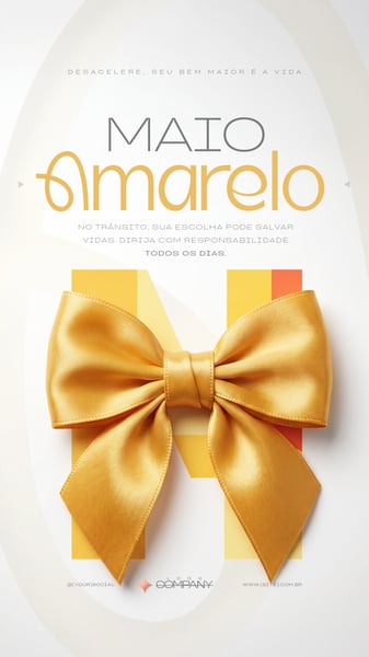 MAIO AMARELO CAMPANHA DE CONSCIENTIZAÇÃO TRÂNSITO SOCIAL MEDIA PSD EDITÁVEL 3 STORY