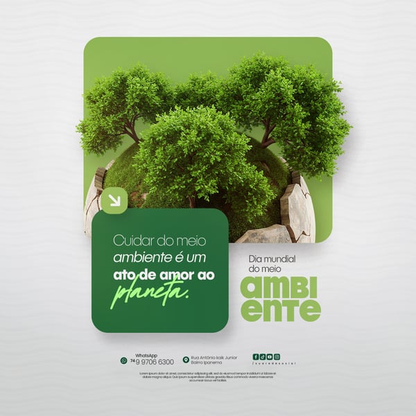 05 DE JUNHO - DIA MUNDIAL DO MEIO AMBIENTE SOCIAL MEDIA PSD EDITÁVEL