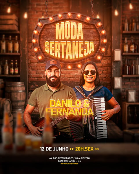 FLYER DE SHOWS MODA SERTANEJA FEED 223