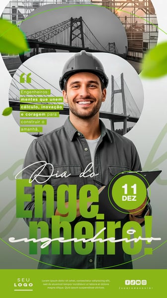 DIA DO ENGENHEIRO 11 DE DEZEMBRO STORY SOCIAL MEDIA PSD EDITÁVEL 5