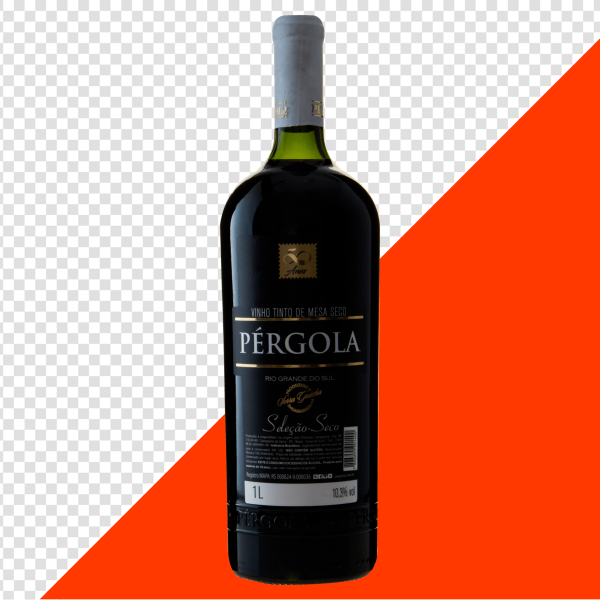 GARRAFA VINHO TINTO DE MESA SECO PÉRGOLA PNG TRANSPARENTE SEM FUNDO