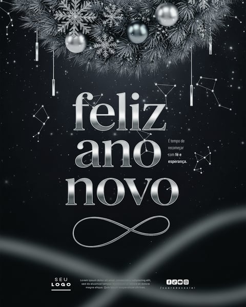ANO NOVO FELIZ 2026 SOCIAL MEDIA PSD EDITÁVEL 2