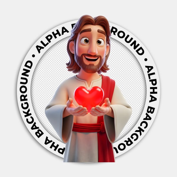 JESUS CRISTO SEGURANDO UM CORAÇÃO VERMELHO PERSONAGEM 3D 02