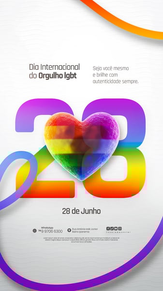 DIA INTERNACIONAL DO ORGULHO LGBT SOCIAL MEDIA PSD EDITÁVEL