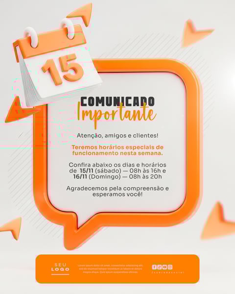 COMUNICADO AVISO SOCIAL MEDIA PSD EDITÁVEL 19