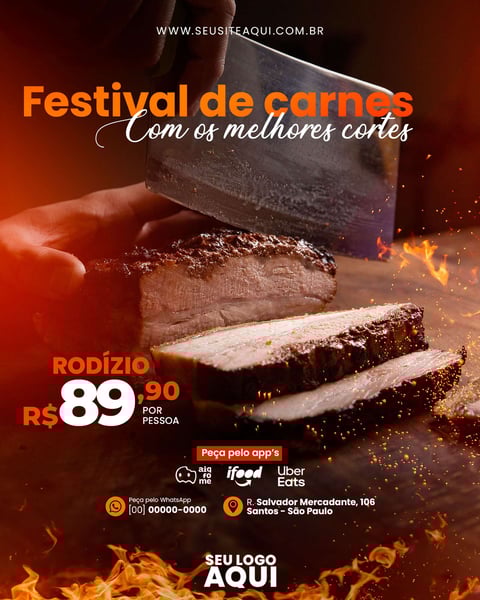 FEED VERTICAL - AÇOUGUE | CARNE | CHURRASCO | SOCIAL MEDIA | PSD EDITÁVEL