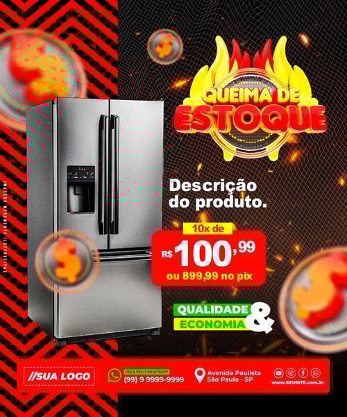 ENCARTE QUEIMA DE ESTOQUE REDES SOCIAIS