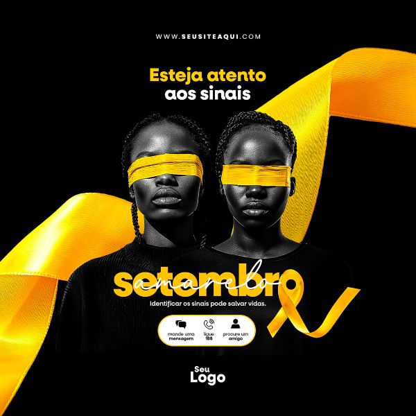 FEED QUADRADO - SETEMBRO AMARELO | SOCIAL MEDIA - PSD EDITÁVEL