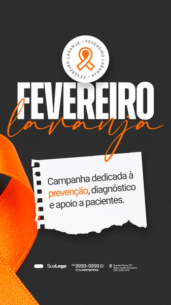 STORY FEVEREIRO LARANJA SOCIAL MEDIA PSD EDITÁVEL 17