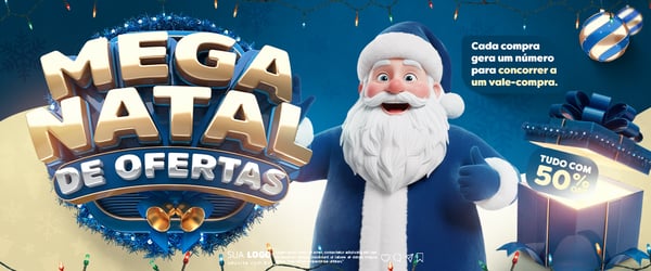 Mega Natal De Ofertas Selo 3D Banner Social Media PSD Editável