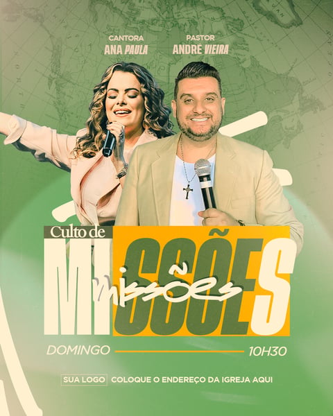 CNR FLYER GOSPEL CULTO DE MISSÕES PSD EDITÁVEL