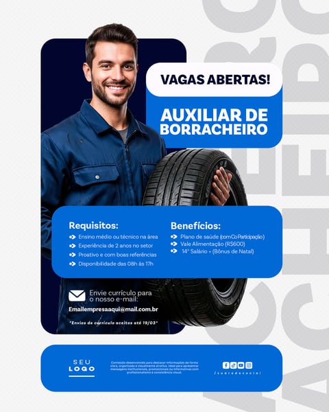 RECRUTAMENTO EMPREGO TEMOS VAGAS ABERTAS CONTRATAÇÃO SOCIAL MEDIA PSD EDITÁVEL 4