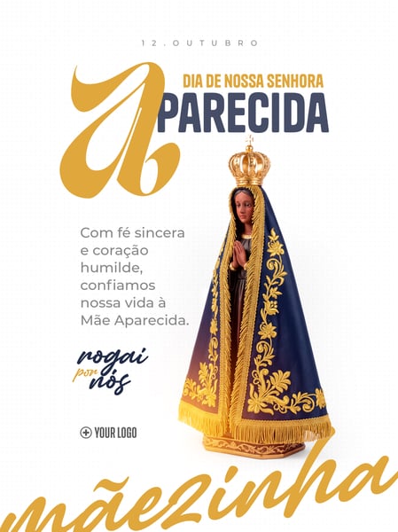 NOSSA SENHORA APARECIDA CELEBRAÇÃO RELIGIOSA SOCIAL MEDIA FLYER PSD EDITÁVEL