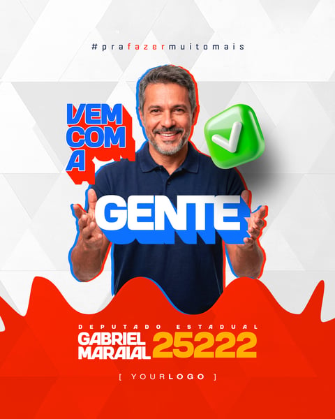 Template de Campanha Eleitoral Deputado Estadual Gabriel Maraial PSD Editável