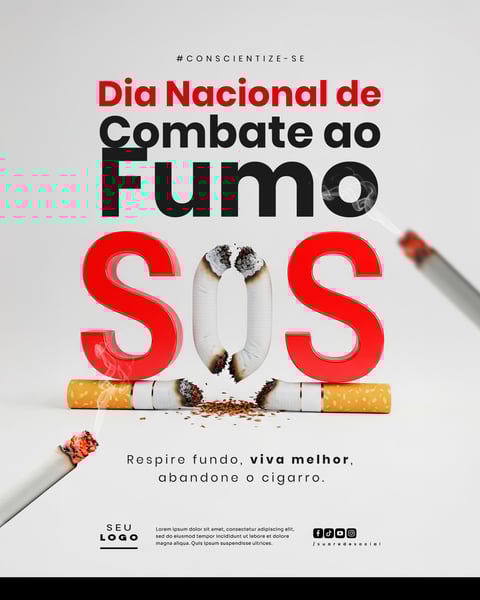DIA NACIONAL DE COMBATE AO FUMO 29 DE AGOSTO SOCIAL MEDIA PSD EDITÁVEL 4
