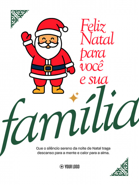 FELIZ NATAL MENSAGEM COM PAPAI NOEL SOCIAL MEDIA FLYER PSD EDITÁVEL