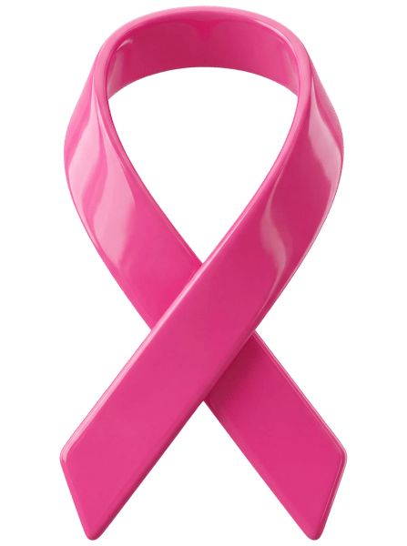 PINK AWARENESS RIBBON WITH A GLOSSY FINISH