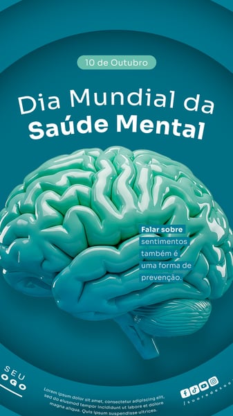 DIA MUNDIAL DA SAÚDE MENTAL 10 DE OUTUBRO STORY SOCIAL MEDIA PSD EDITÁVEL 5