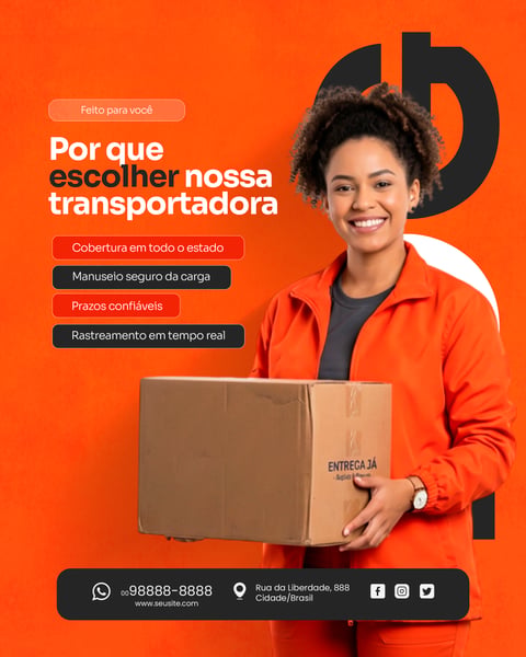 SOCIAL MEDIA TRANSPORTADORA E SERVIÇO DE ENTREGA PSD EDITÁVEL 4