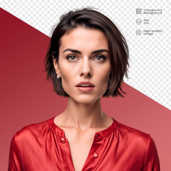 MULHER COM CAMISA VERMELHA