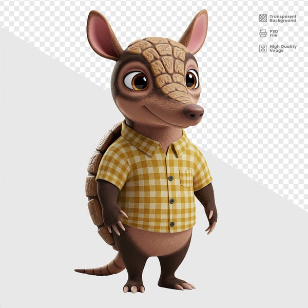 MASCOTE 3D TATU CAIPIRA 5