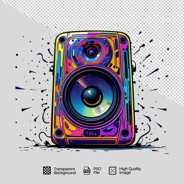 ELEMENTO CAIXA DE SOM PSICODÉLICA PNG 02