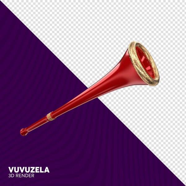 ELEMENTO 3D VUVUZELA CORNETA CARNAVAL PNG