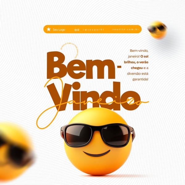 BEM VINDO JANEIRO SOCIAL MEDIA PSD EDITÁVEL
